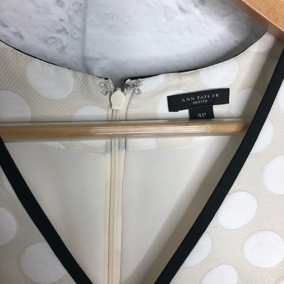 Ann Taylor Beige Sheath Dress Polka Dot - Picture 4 of 8